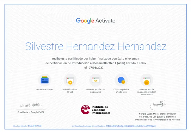 Certificado de desarrollo web (Google)